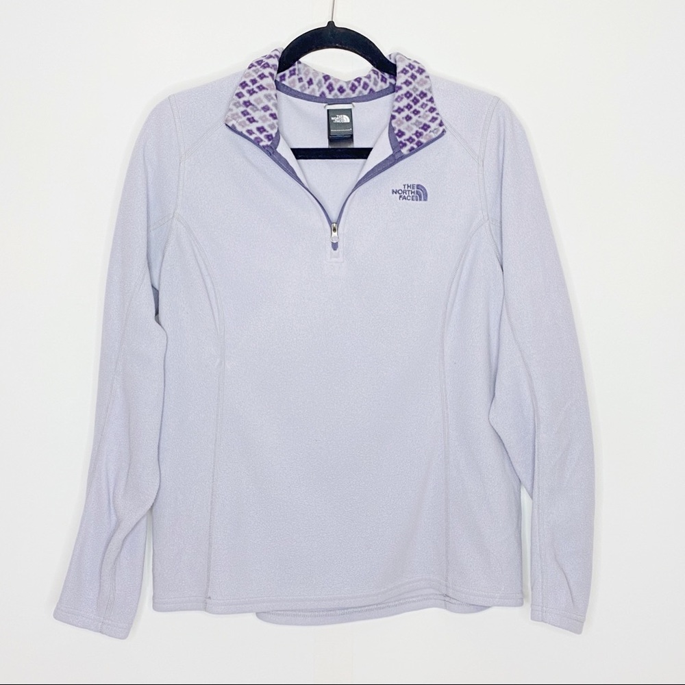 North Face Light Purple Sweatshirt with Patterned Collar